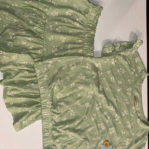 Cat & Jack Green Floral Kids Matching Set